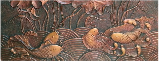 phù điêu cá chép tại Hà Tĩnh