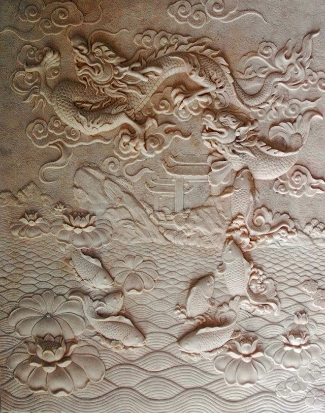 phù điêu cá chép tại Hà Tĩnh