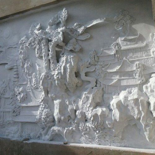 Đắp phù điêu hoa văn tại Nghệ An