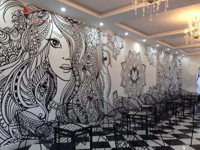 vẽ tranh tường quán cafe tại nghệ an
