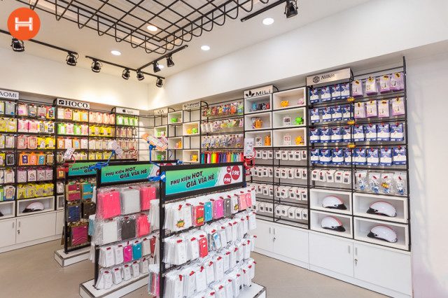 thi công shop phụ kiện điện thoại tại Nghệ An