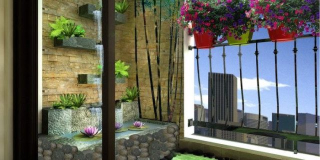 Thi công tiểu cảnh ban công tại hà tĩnh