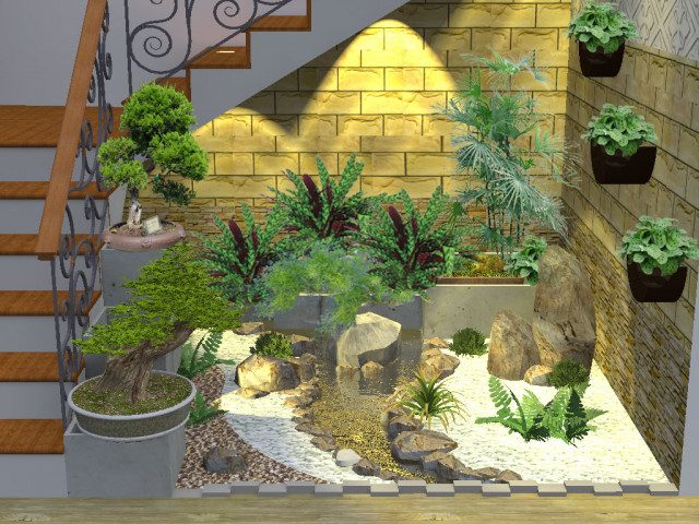 Thi công tiểu cảnh gầm cầu thang tại nghệ an