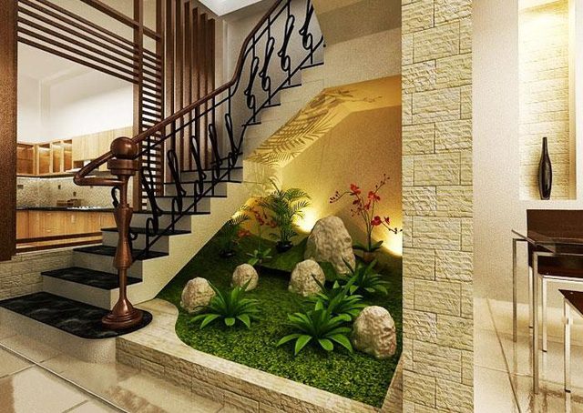 Thi công tiểu cảnh gầm cầu thang tại nghệ an