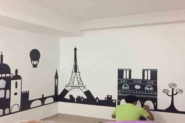 Vẽ tranh tường phòng ngủ