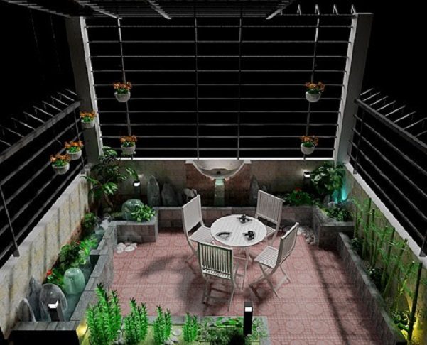 thiết kế thi công tiểu cảnh ban công ở nghệ an hà tĩnh 2