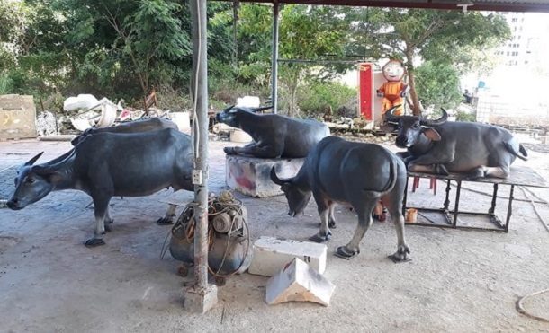 đắp con thú vật công viên sân vườn 2